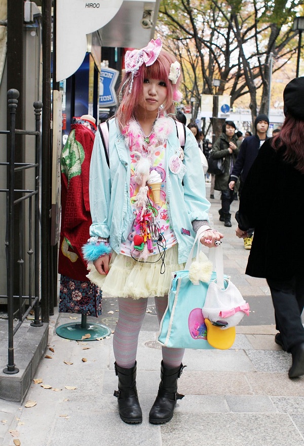 Harajuku style girl in Tokyo Japan