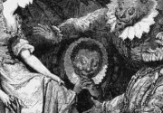 Fawning yes-men old engraving