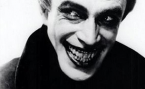 ('The Joker': an "evil-clown" depiction of pop culture.)