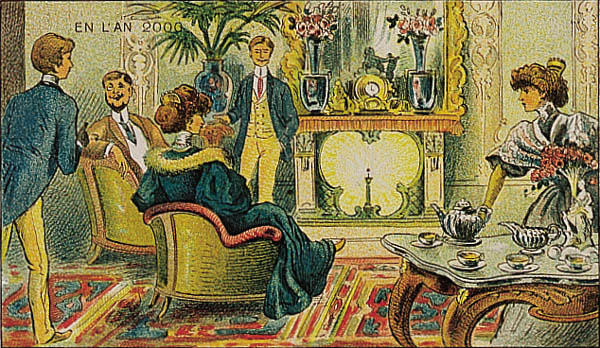 A portrait of life in the future, in the year 2000 by Villemard (Utopie 1910)