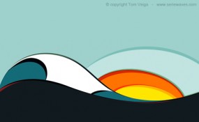 Tom Veiga's serie waves sun, swell, beach, and surf inspired art and design