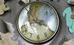 Ruins of Detroit photograph melted clock