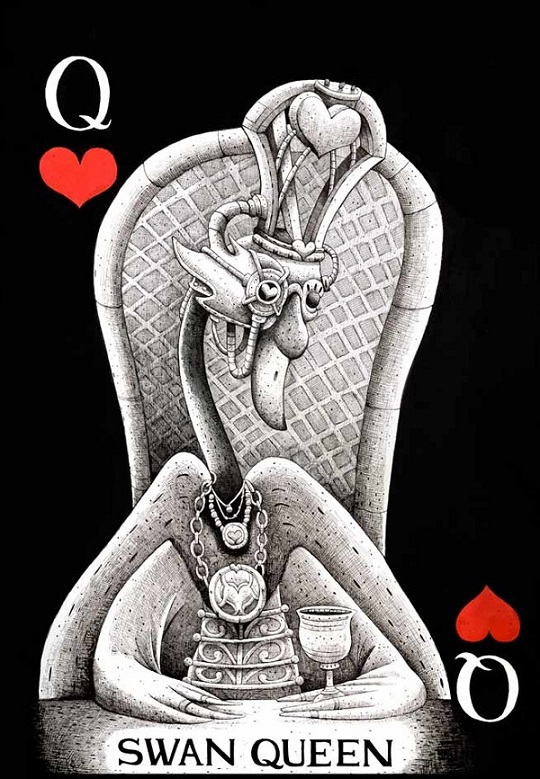 playing card design called swan queen by Mr.Mead UK