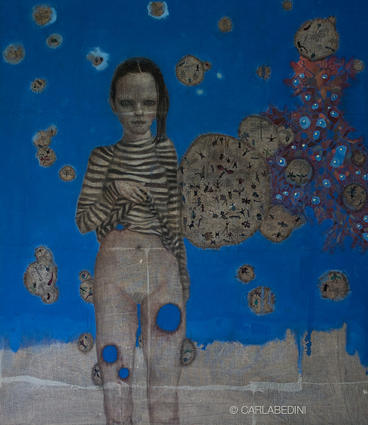 painting of a girl by Italian artist Carla Bedini