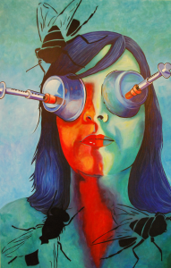 Needles woman's eyes by Caroline Green Artist
